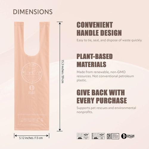 Plant-Based Poop Bags with Handles – 120 Lavender Scented Extra-Long Pet Waste Bags.