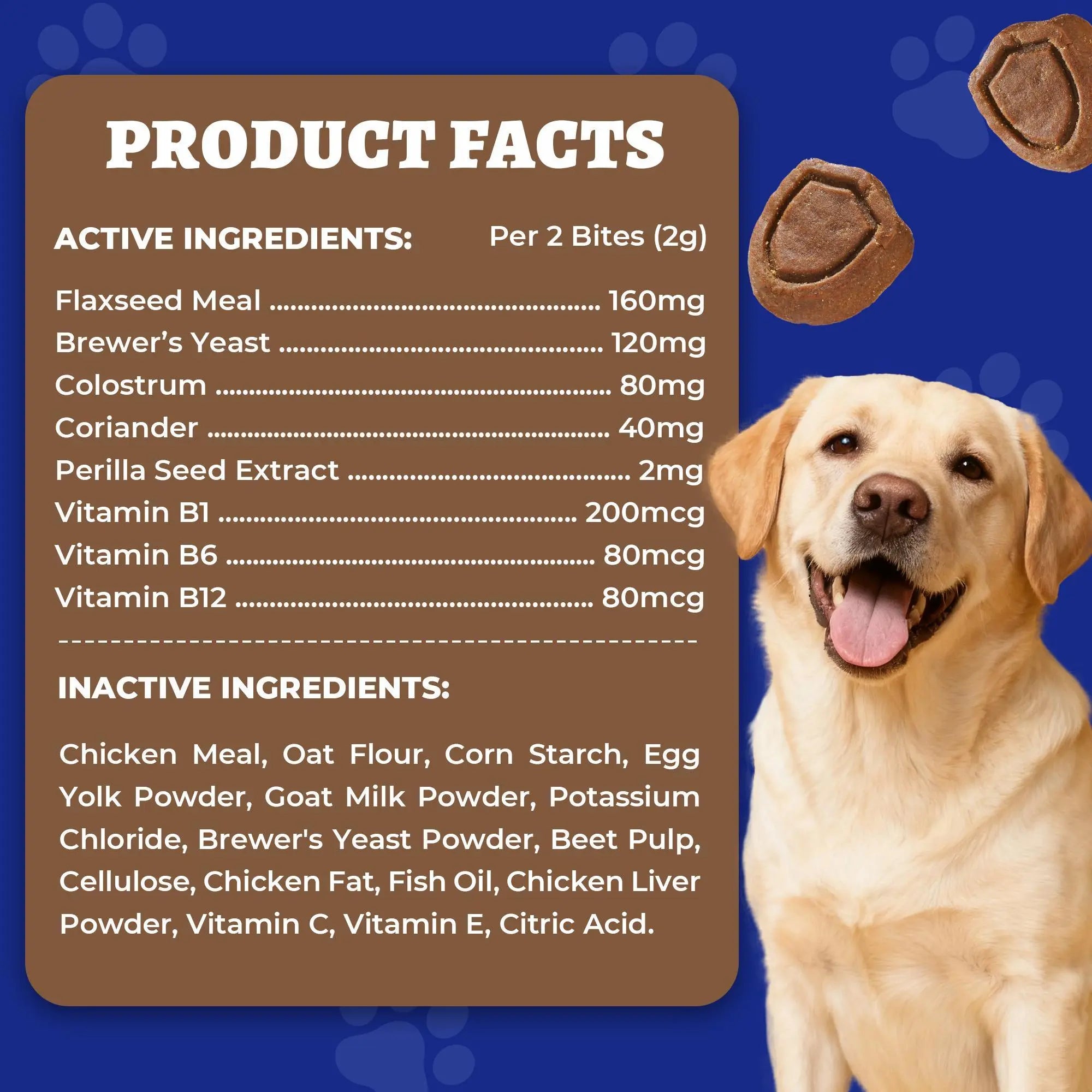 Weliix Dog Flea & Tick Support Soft Chews - Natural Oral Supplement - Suitable for All Breeds & Sizes-Chicken Flavor