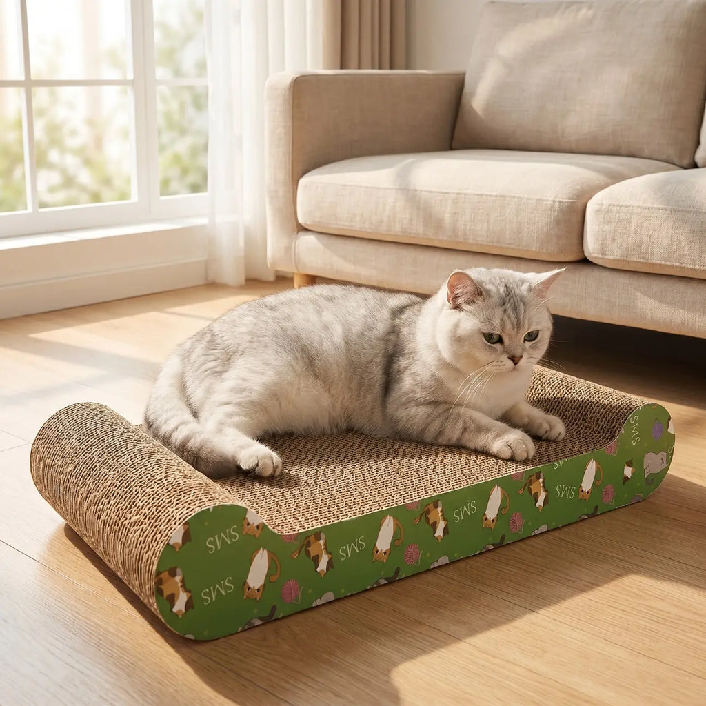 Heavy Duty Corrugated Cat Scratching Pad, Double Sided Cat Scratch Board for Indoor Cats, Durable Cardboard Cat Scratcher, Home