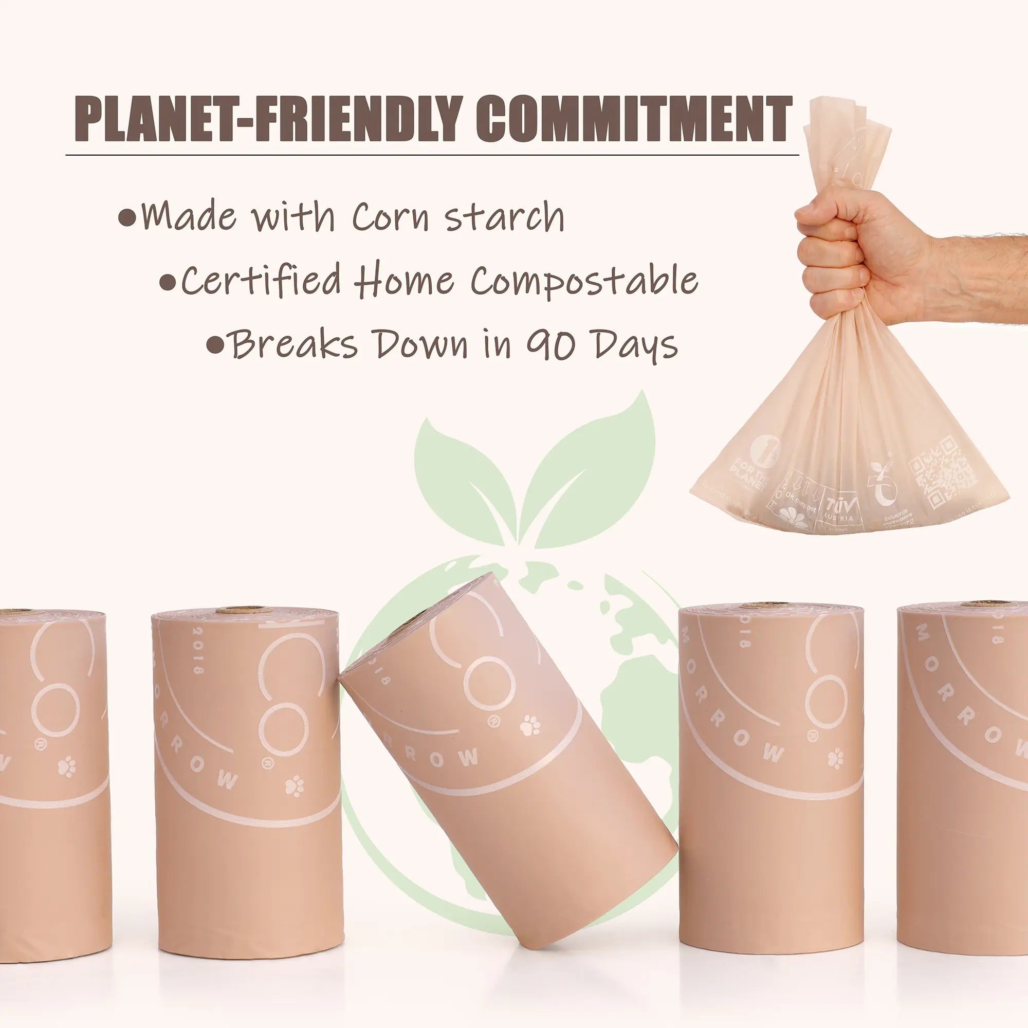 Plant-Based Poop Bags with Handles – 120 Lavender Scented Extra-Long Pet Waste Bags.