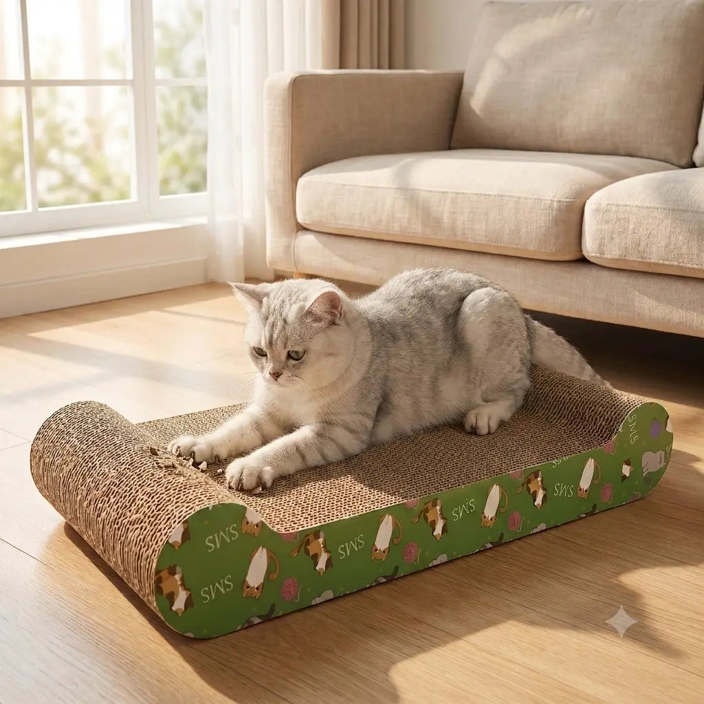 Heavy Duty Corrugated Cat Scratching Pad, Double Sided Cat Scratch Board for Indoor Cats, Durable Cardboard Cat Scratcher, Home