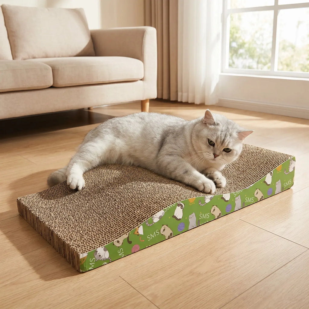 Heavy Duty Corrugated Cat Scratching Pad, Double Sided Cat Scratch Board for Indoor Cats, Durable Cardboard Cat Scratcher, Home