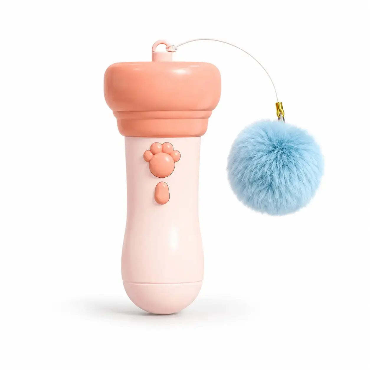 Automatic Retractable Electric Cat Teaser Wand, Hands Free Interactive Fluffy Pom Pom Toy, Replaceable Soft Fur Ball Stress Relief Play Toy for Indoor Kittens & Adult Cats Rechargeable Chirping Flapping Bird,Gift,Biting,Pusheen