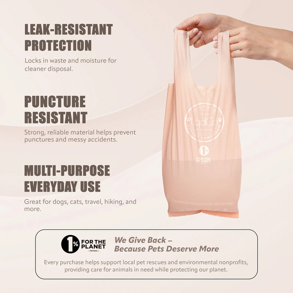 Plant-Based Poop Bags with Handles – 120 Lavender Scented Extra-Long Pet Waste Bags.