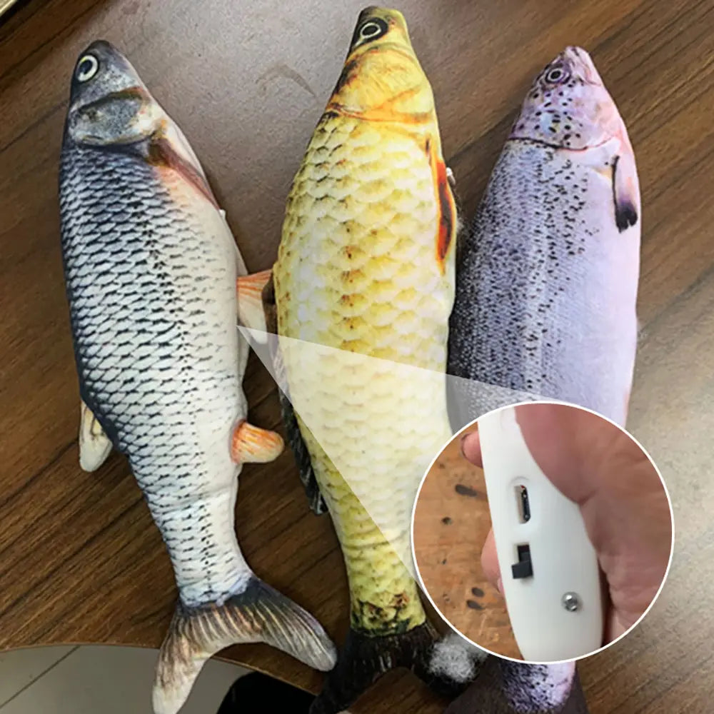 Plastic Non-Catnip Electric Simulated Jumping Fish, Engaging Interactive Cat Toy for Pet Playtime