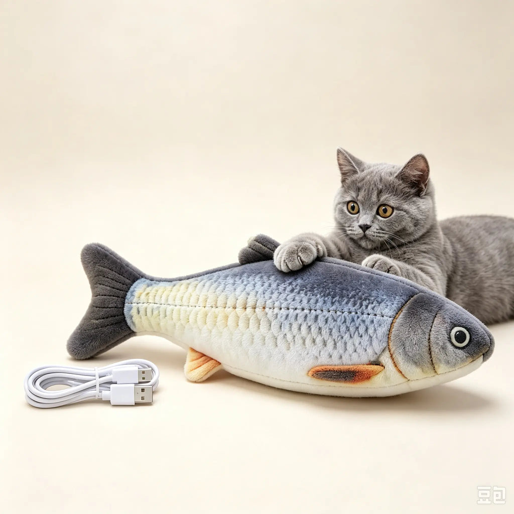 Plastic Non-Catnip Electric Simulated Jumping Fish, Engaging Interactive Cat Toy for Pet Playtime