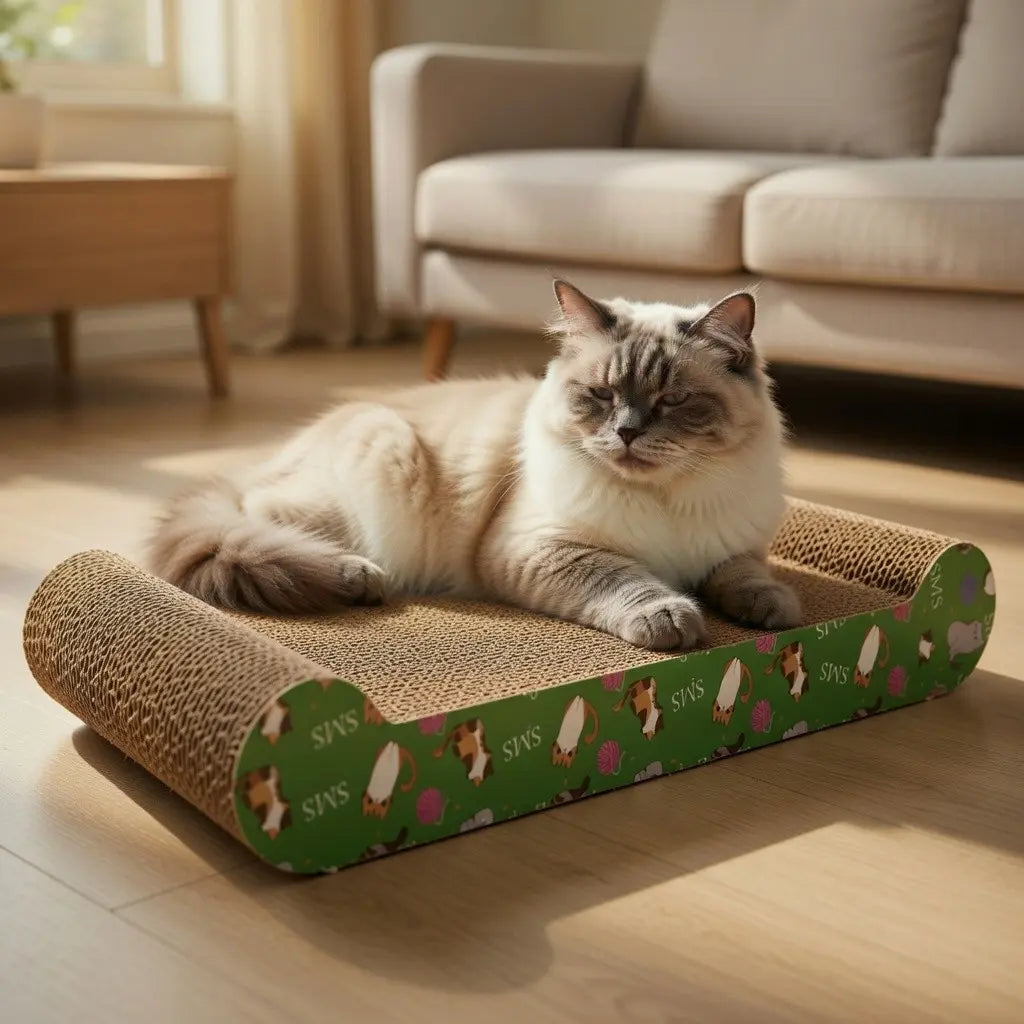 Heavy Duty Corrugated Cat Scratching Pad, Double Sided Cat Scratch Board for Indoor Cats, Durable Cardboard Cat Scratcher, Home