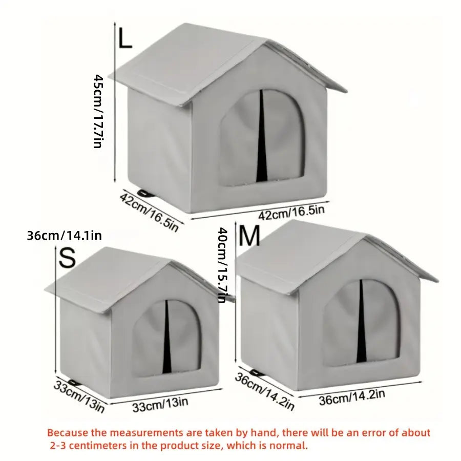 1 Pcs Outdoor Enclosed Cat House, Winter Warmth and Protection, Suitable for Outdoor/Wild Cats, Waterproof and Windproof, with Removable Curtain, Pet Shelter/Cat House (Large Size)