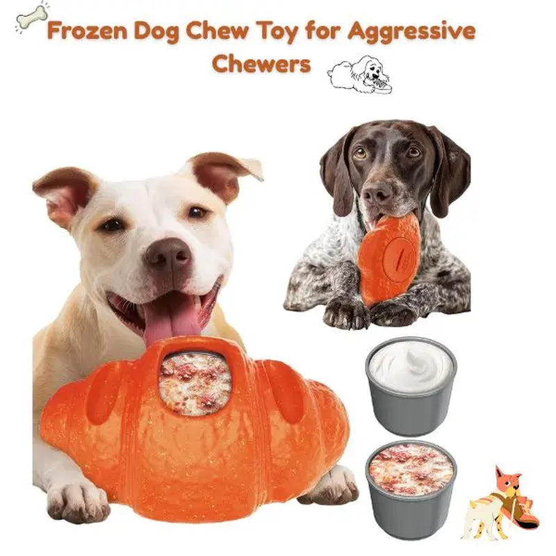 Frozen Dog Chew Toy for Aggressive Chewers – Interactive Treat Dispensing Dog Toy for Anxiety Relief, Crate Training & Boredom, Durable Food-Grade Nylon Chew Toy for Medium & Large Dogs