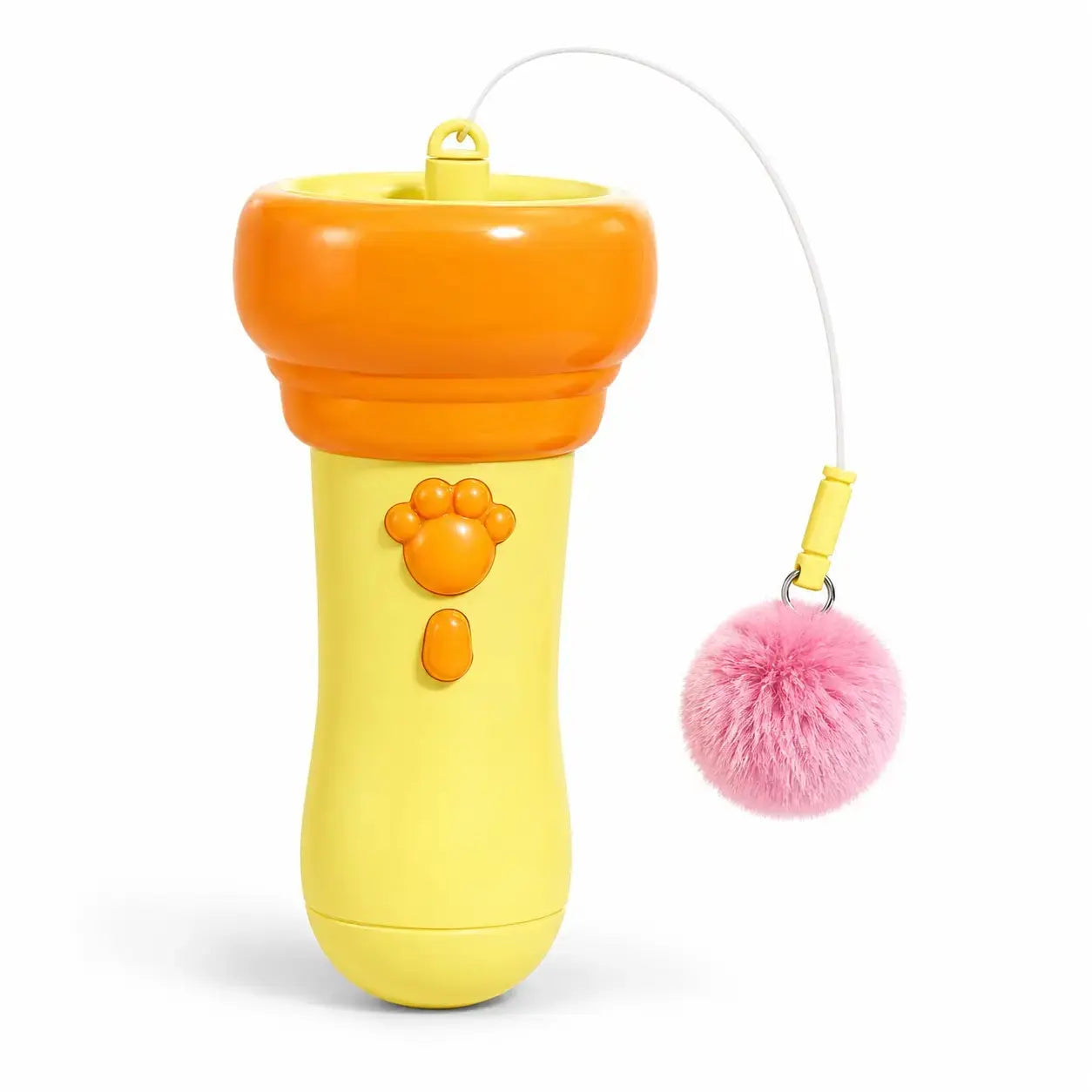 Automatic Retractable Electric Cat Teaser Wand, Hands Free Interactive Fluffy Pom Pom Toy, Replaceable Soft Fur Ball Stress Relief Play Toy for Indoor Kittens & Adult Cats Rechargeable Chirping Flapping Bird,Gift,Biting,Pusheen