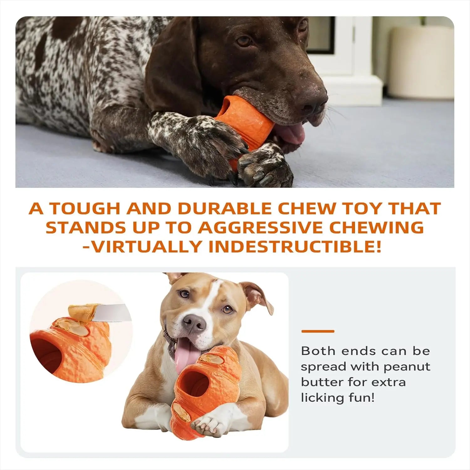 Frozen Dog Chew Toy for Aggressive Chewers – Interactive Treat Dispensing Dog Toy for Anxiety Relief, Crate Training & Boredom, Durable Food-Grade Nylon Chew Toy for Medium & Large Dogs
