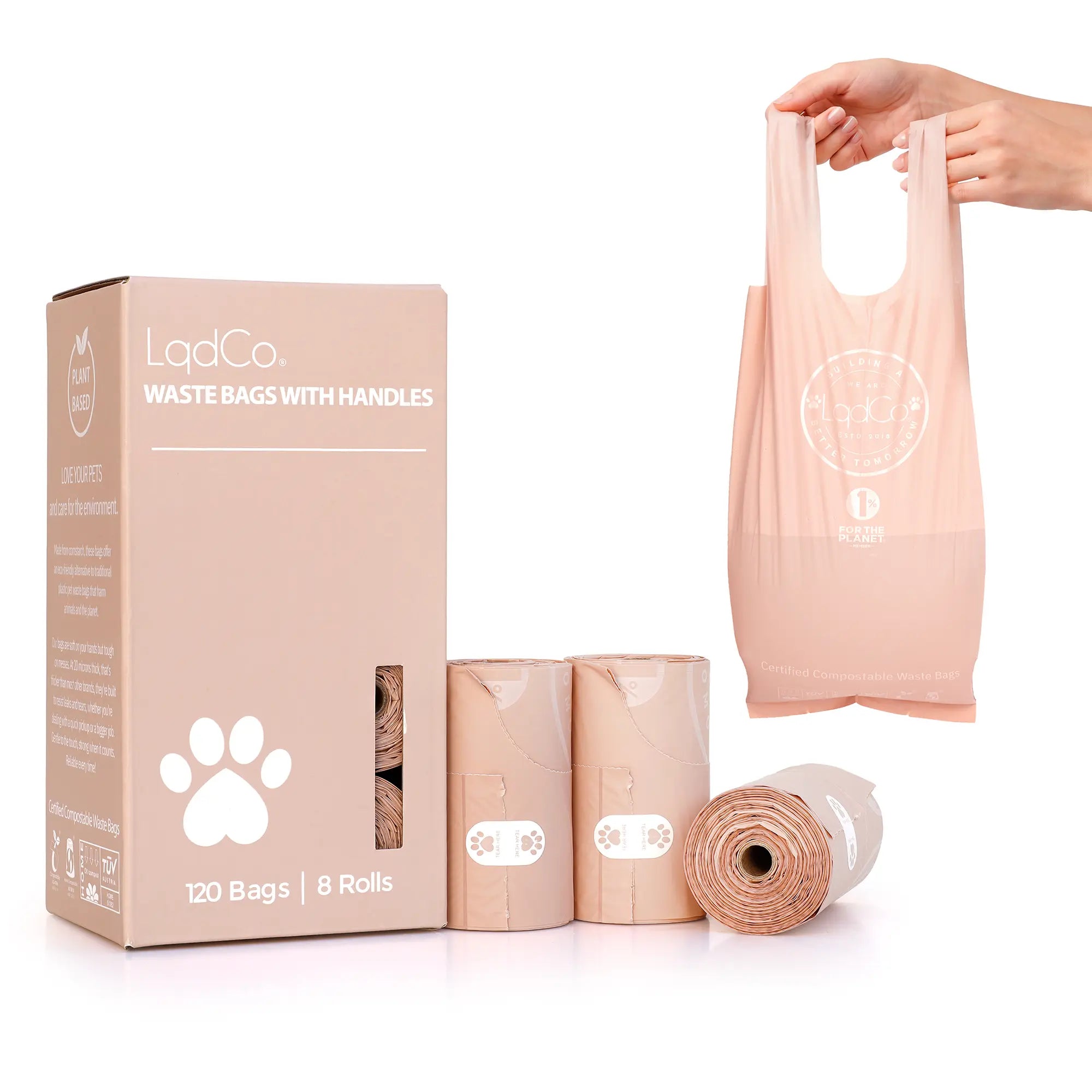 Plant-Based Poop Bags with Handles – 120 Lavender Scented Extra-Long Pet Waste Bags.