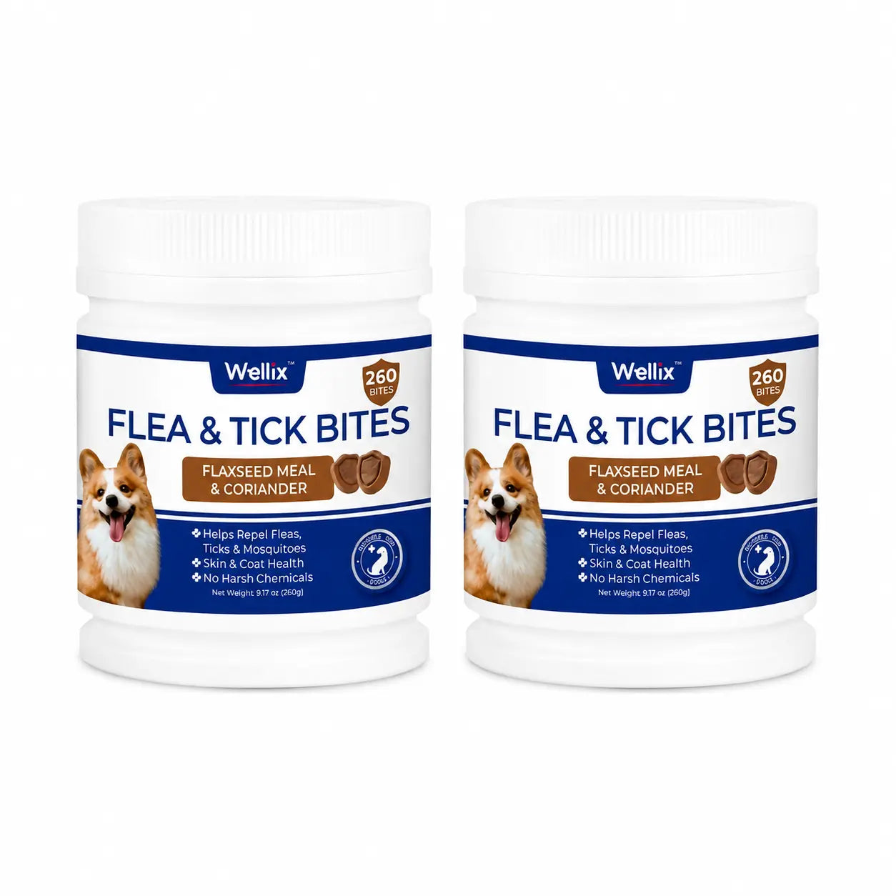 Weliix Dog Flea & Tick Support Soft Chews - Natural Oral Supplement - Suitable for All Breeds & Sizes-Chicken Flavor