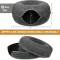 Donut Tunnel Cat Bed Large 24 Inch Plush Cave House Soft Fluffy Pet Bed for Indoor Cats Supports up to 30 Lbs Scratch Resistant