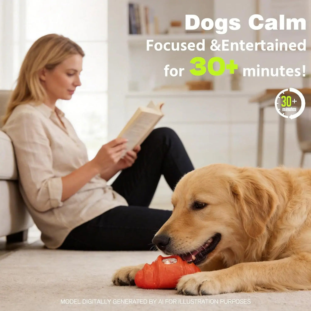 Frozen Dog Chew Toy for Aggressive Chewers – Interactive Treat Dispensing Dog Toy for Anxiety Relief, Crate Training & Boredom, Durable Food-Grade Nylon Chew Toy for Medium & Large Dogs